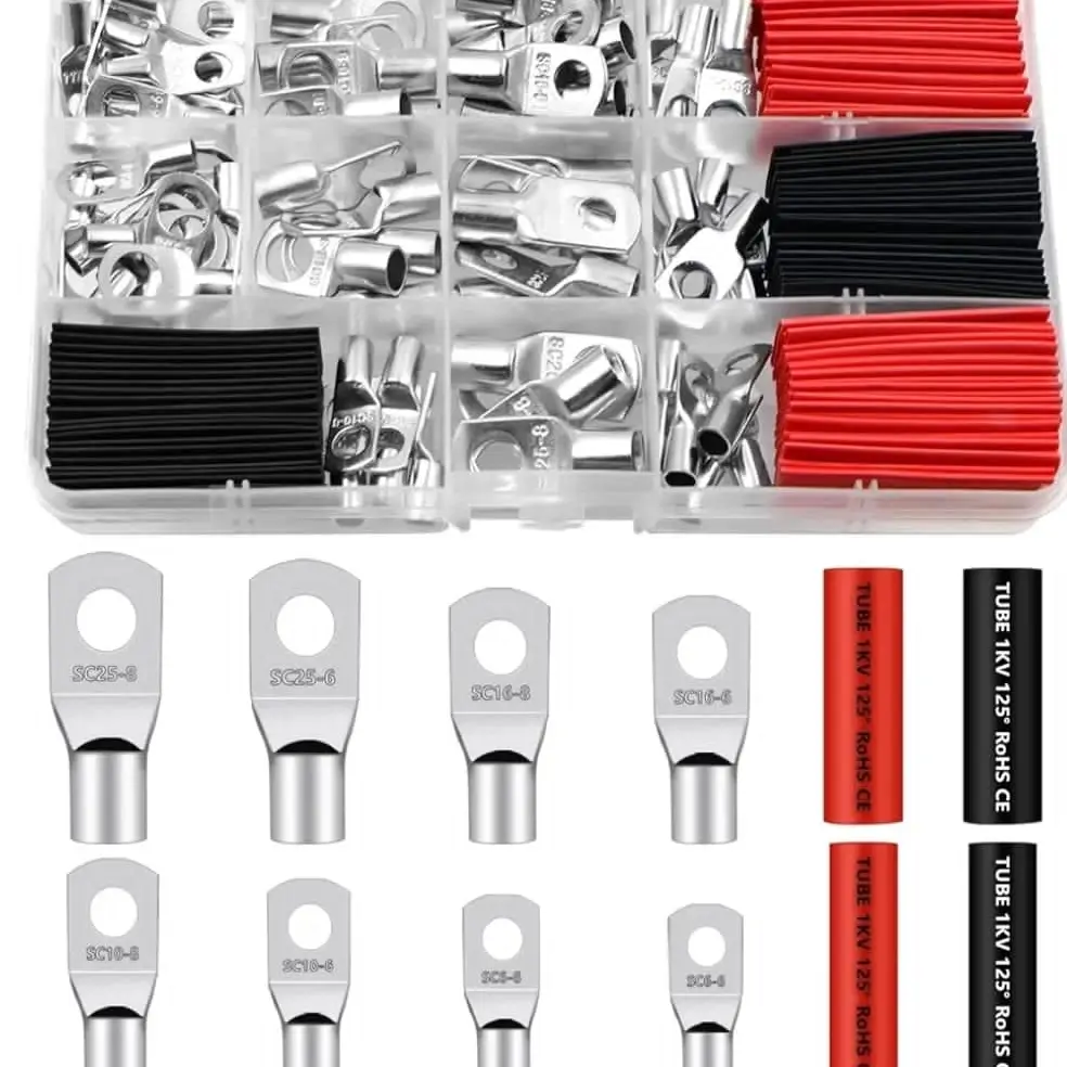Set de 160 piezas de terminales para cable de batería. ( Ojales de cobre + tubos termocontraibles)'s photo #1