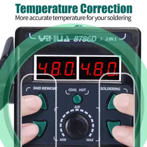 YIHUA 8786D – Estación de Soldadura Digital 2 en 1* 🛠 *Soldador + Aire Caliente | 📱 Ideal para reparación de celulares, BGA y SMD's photo #1