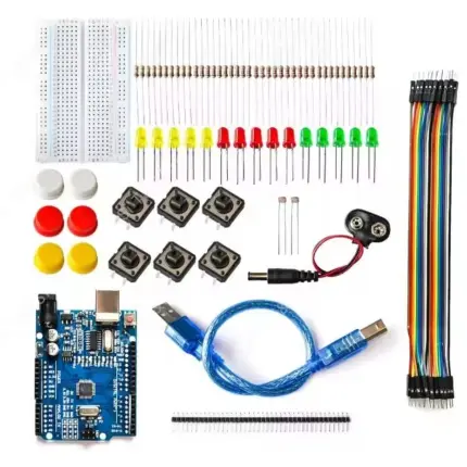 Start Kit Completo para Arduino UNO R3 . Mini Breadboard + LED +Jumpers + Botón's photo #1