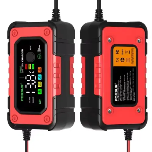 ⚡ Foxsur Cargador Inteligente de Baterías 12V 7A  Protecc Tecnología Compatible con Baterías de Plomo-Ácido, GEL, AGM, Calcio y LiFePO4's photo #1