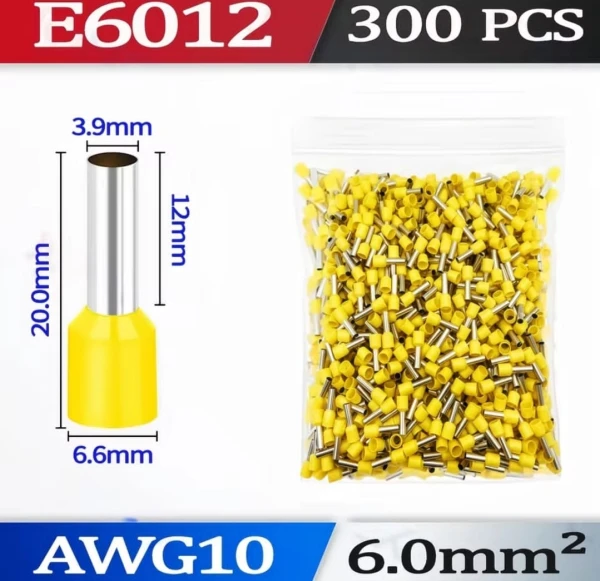 Terminal Tubo Aislado E6012 Amarillo 6MM2 300 Pzas - E1008's foto | ELECTRONIKA MARTINEZ |  BizneCubano