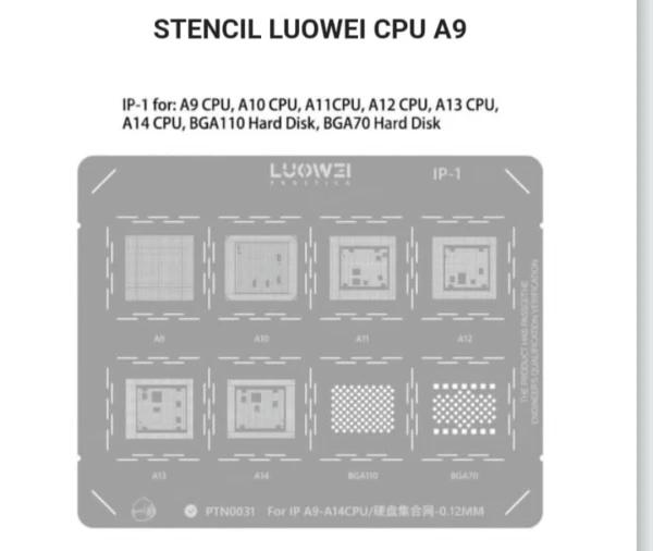 Stencil de IP-1 para CPU Apple A9 – A14 y BGA's foto | ELECTRONIKA MARTINEZ |  BizneCubano
