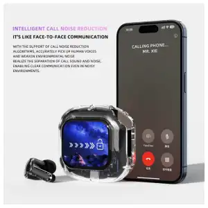 Audífonos TWS con pantalla táctil LCD M0246 miniatura 3