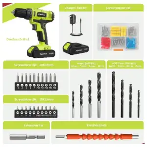 Kit de Taladro Inalámbrico Pulituo 20V 119 Piezas . miniatura 4