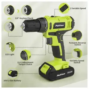 Kit de Taladro Inalámbrico Pulituo 20V 119 Piezas . miniatura 3