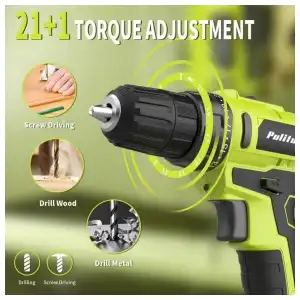 Kit de Taladro Inalámbrico Pulituo 20V 119 Piezas . miniatura 2