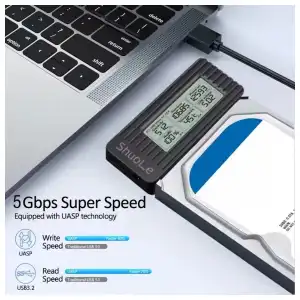Adaptador USB 3.2 a SATA con pantalla HD miniatura 2