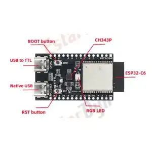 Placa Nano ESP32 Wifi+bluetooth+zigbee.USB Tipo C M0355 miniatura 2