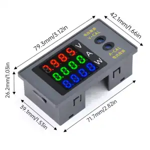 Voltímetro Amperímetro Wattímetro Digital DC730 0-100V 10A 1000W - Medidor 4 Dígitos con ajuste Fino* miniatura 1