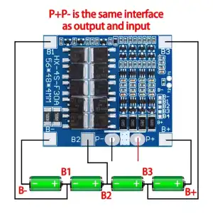 BMS 4S LiFePO4 12.8V 30A Continuo 40A Pico + Protección Sobrecarga/ Descarga + 56x48x4mm M0644 miniatura 2