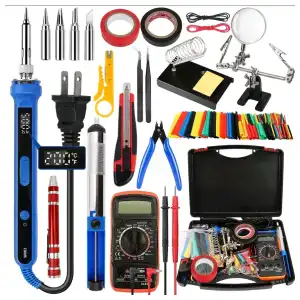 Kit Soldadura 194PCS 100W Digital LCD + Auto-Sleep + 15s Calentamiento + Mano Ayudante Lupa miniatura 1