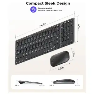 Teclado + Mouse Bluetooth SEENDA SKM64-2 Silencioso M0434 miniatura 4