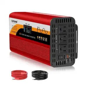Inversor Onda Pura 3000w Pico (1500W continuo) BrandX XU YUAN RED-1500W 12V/24V Auto-Detect + USB-C Fast Charge + LCD Color miniatura 4