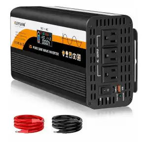 Inversor Onda Pura 3000w Pico (1500W continuo) BrandX XU YUAN RED-1500W 12V/24V Auto-Detect + USB-C Fast Charge + LCD Color miniatura 1