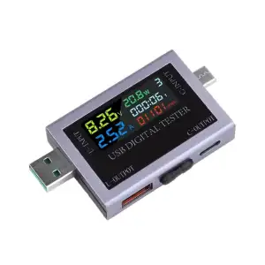 Tester USB-C Dual Digital 4.5-50V 0-8A + PD QC PPS M0138 miniatura 1