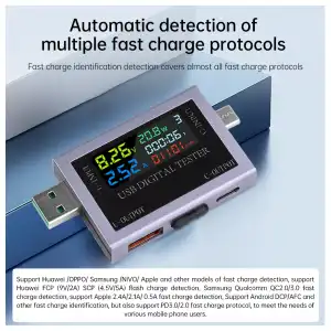 Tester USB-C Dual Digital 4.5-50V 0-8A + PD QC PPS M0138 miniatura 3
