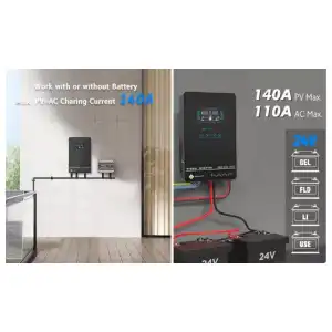 Inversor Solar Híbrido SUMRY HGX 110V 4KW 24V 140A MPPT 5600W Off Grid Onda Pura M0652 miniatura 2
