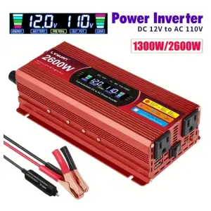 Inversor LVYUAN 2600W Pico (1300 w constante) 12V a 110V M0211 miniatura 1