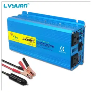 Inversor Corriente Onda Pura LVYUAN 2000W Pico / 1000W Continuos 12V a 110V M0285 miniatura 1