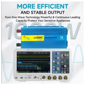 Inversor Corriente Onda Pura LVYUAN 2000W Pico / 1000W Continuos 12V a 110V M0285 miniatura 2