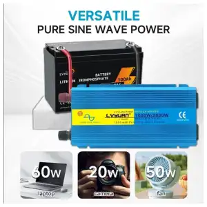 Inversor Corriente Onda Pura LVYUAN 2000W Pico / 1000W Continuos 12V a 110V M0285 miniatura 4