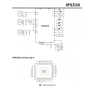 IC IP5310 Power Bank SoC 2.4A con QC y linterna M0653 miniatura 3