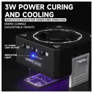 LUOWEI LW-CFO1 Extractor Humo + Lámpara Curado UV + Lámpara Polvo Para Reparación Placa Madre Celular miniatura 3