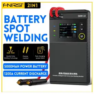 Soldadora de Puntos Portátil FNIRSI SWM-10 1200A para Baterías 18650 con Batería 5000mAh y Power Bank miniatura 3