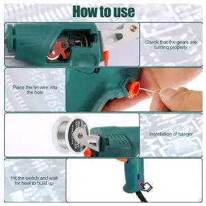 SPYMXGS Pistola Soldar Una Mano Auto Alambre Estaño Motor Alimentador 60W Kit M0443 miniatura 2