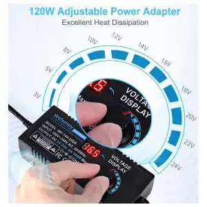 Fuente Universal Ajustable 3V∼24V 6A 144W Variable LCD 14 Puntas + Divisor 4 Vías M0444 miniatura 2
