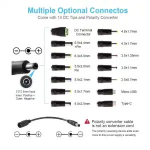 Fuente Universal Ajustable 3V∼24V 6A 144W Variable LCD 14 Puntas + Divisor 4 Vías M0444 miniatura 4