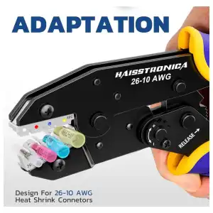 Crimpadora Trinquete Conectores Termo Retráctil AWG 26-10 Terminal Nylon Aislado M0660 miniatura 3