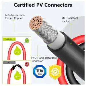 Extensión Cable Solar 10Ft = 3 Metros 10AWG 6mm² M0446 miniatura 2