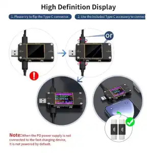YOJOCK USB Tester Multifuncional Micro USB Type-C QC 2.0/3.0 Voltaje Corriente Potencia Capacidad Impedancia Cable 4.5-24V 8A M0662 miniatura 2