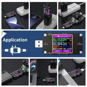 YOJOCK USB Tester Multifuncional Micro USB Type-C QC 2.0/3.0 Voltaje Corriente Potencia Capacidad Impedancia Cable 4.5-24V 8A M0662 miniatura 4