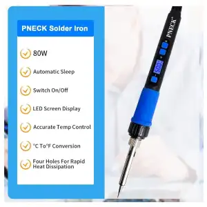Kit Cautín Soldador 80W Lápiz T Azul PNECK M049 miniatura 3