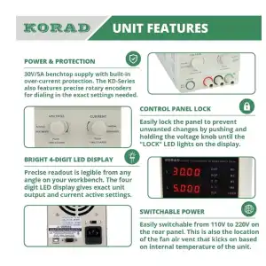 KORAD KD3005P Fuente Alimentación  30V 5A M0455 miniatura 3