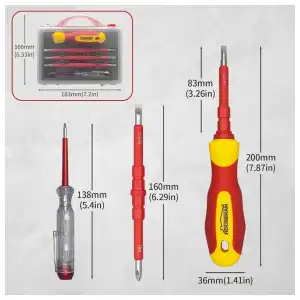 Juego Destornilladores Eléctricos Aislados 5 Piezas 1000V Intercambiables M0457 miniatura 3