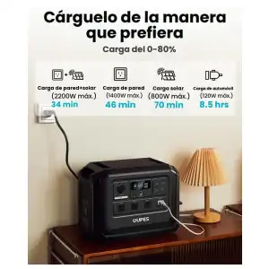 Estación Energía OUPES Mega 1 Lite 1024WH 2000W AC Pico 4500W Lifepo4 - M1036* miniatura 2