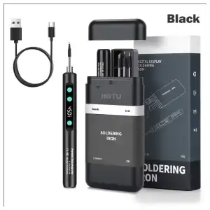 Kit Soldador HOTU Multifunción LCD 8s Rápido 180-450⁰C Recargable 3 puntas - E1070 miniatura 1