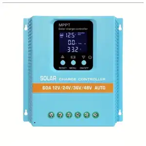 Controlador Solar MPPT 60A LCD Dual USB 12/24/36/48V Plomo/Litio 7 Modos - M1068 miniatura 1