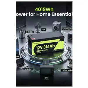 Batería CyperOcean LiFePO4 12V 314Ah 4019Wh BMS 200A E1034 miniatura 3
