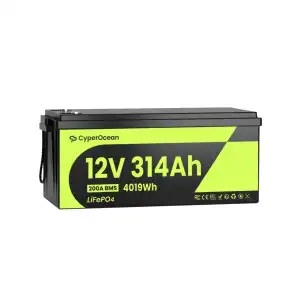 Batería CyperOcean LiFePO4 12V 314Ah 4019Wh BMS 200A E1034 miniatura 1