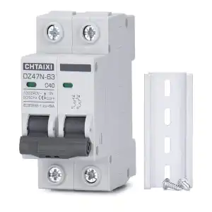 Interruptor Termomagnético MCB 40A 2 Polos AC Riel DIN Solar - E1031 miniatura 1