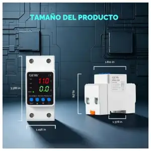Protector de Corriente GEYA Inteligente 2P 63A 110VAC Auto Reset con KWH - M1057 miniatura 4