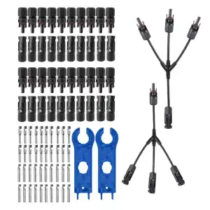Kit Conectores MC4 Solares Tipo Y 4 Cables + 2 Llaves Montaje M0990 miniatura 3