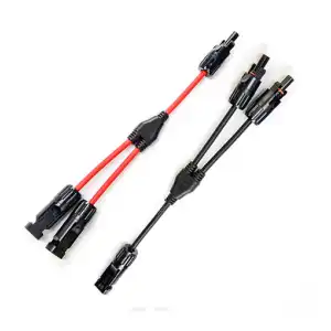 Kit Conectores MC4 Solares Tipo Y 4 Cables + 2 Llaves Montaje M0990 miniatura 2
