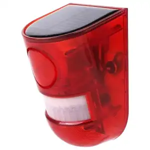 Alarma solar con sensor de movimiento PIR, sirena y luz intermitente para exteriores M0995 miniatura 3