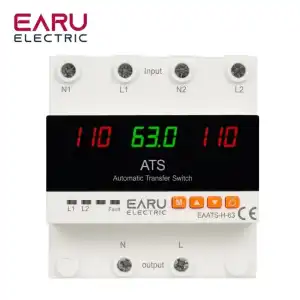 Protector ATS Doble Potencia EARU 63A Over Under Voltaje Corriente Auto Transfer Switch M1060 miniatura 2