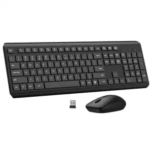 Combo teclado y mouse inalámbrico Mk258 ergonómico silencioso 2.4G E1043 miniatura 1